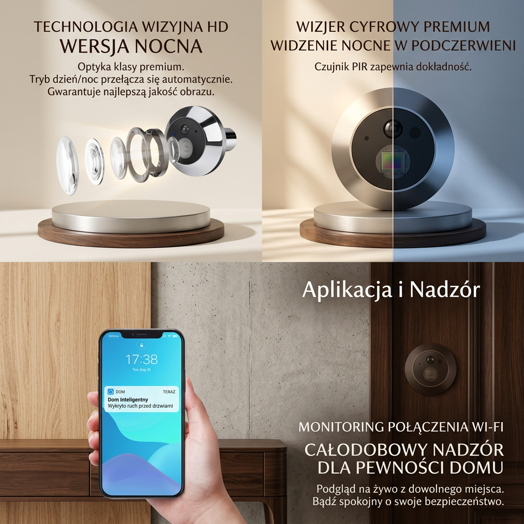 Judasz Nowej Generacji – Inteligentny wizjer drzwiowy z kamerą Wi-Fi i ekranem 4,3″